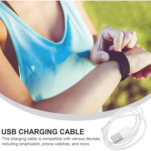 Miniatura 5 de Toddmomy Cable de carga magnético para reloj inteligente de 4 pines, cable de carga USB para relojes de teléfono, compatible con bandas inteligentes