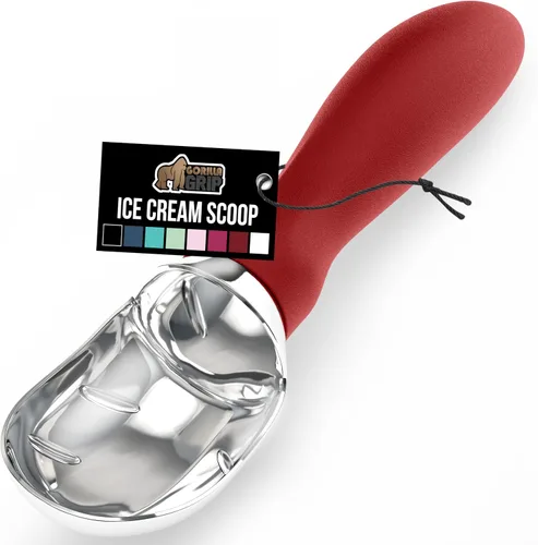 Miniatura 13 de GORILLA GRIP Cuchara para helado resistente sin BPA, mango ergonómico cómodo, cuchara de grado profesional para porciones redondas perfectas