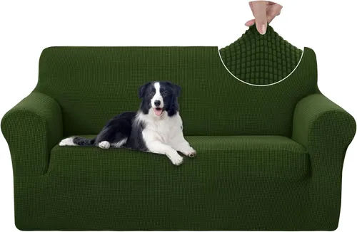Miniatura 14 de U-NICE HOME Funda elástica para sofá, lavable, protector de muebles para sofá de 3 cojines, apta para mascotas (sofá, gris)