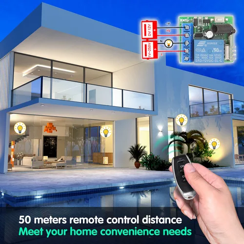 Miniatura 4 de DieseRC Interruptor de control remoto inalámbrico universal de 433 Mhz CC 12 V 1 CH RF Relé receptor módulo con 1 transmisor, interruptor remoto