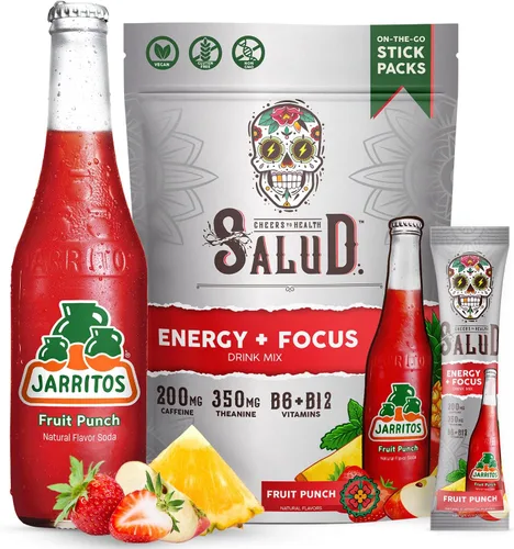 Miniatura 17 de Salud 2-en-1 Polvo de Bebida Energética + Enfoque, Guayaba, Cafeína Orgánica, B6 + B12, Teanina, Paquetes de Bebida Energética Limpia, Mezcla