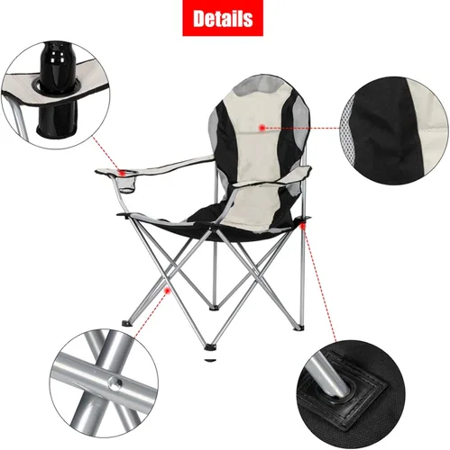 Miniatura 7 de Silla de camping plegable portátil, silla plegable de campamento de playa al aire libre, silla al aire libre y silla de césped