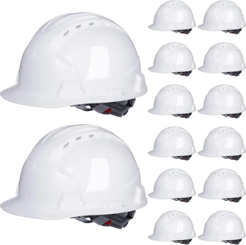 Miniatura 8 de Leumoi Cascos de seguridad de suspensión de 4 puntos, cascos de seguridad a granel, cascos de construcción de ABS, cascos de trinquete ajustables