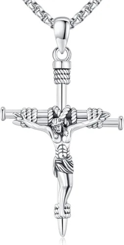 Miniatura 14 de Collar de plata de ley 925 con medalla de San Patrón, colgante de protección católica, amuleto, joyería religiosa para hombres y mujeres