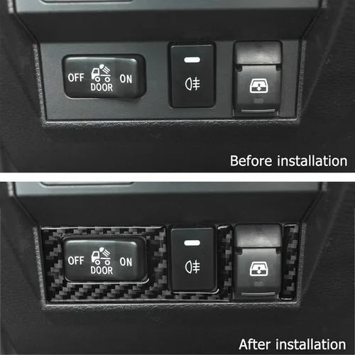 Miniatura 6 de Compatible con cubierta de interruptor de faros delanteros de fibra de carbono, calcomanía decorativa para Toyota Tundra 2014 2015 2016 2017 2018