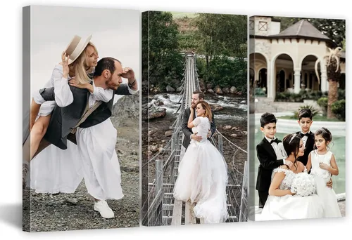 Miniatura 33 de CCWACPP Arte personalizado en lienzo con 3 fotos de retratos familiares de perros para boda, impresiones en lienzo, póster personalizado, decoración