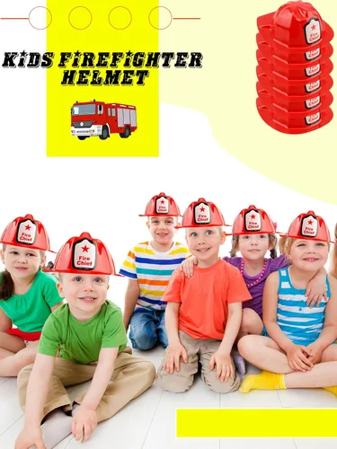 Miniatura 7 de 48/54/ 90 Pcs Pack Firefighter Hats Bulk Red Fire Chief Helmets Plastic Fireman Hat for Halloween Firefighter Party