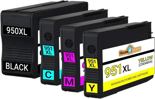 Miniatura 2 de Houseoftoners Cartucho de tinta remanufacturado para HP 950XL y 951XL, repuesto de alto rendimiento para HP 950XL y 951XL Officejet Pro 8100 8600