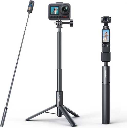 AKASO Trípode invisible para selfie stick de 47.2 pulgadas para Insta360 X5 X4 X3 Ace Pro, DJI Action Osmo 360 Pocket 3, GoPro Hero 13/12/11, AKASO
