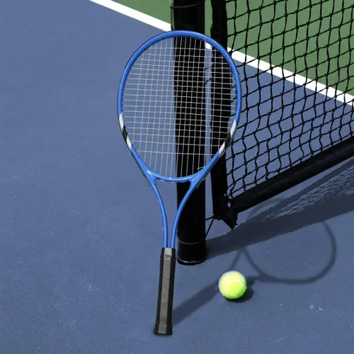 Miniatura 5 de Raquetas de tenis para 2 jugadores recreativas para principiantes, juego de raquetas adultas ligeras preencordadas de 27 pulgadas para mujeres