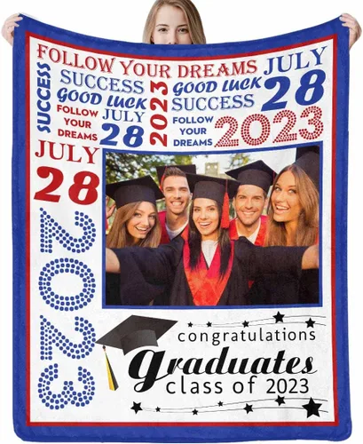 Miniatura 17 de Manta de sofá de graduación personalizada con imagen, manta personalizada para graduados para clase de 2023, personalizable con cualquier palabra