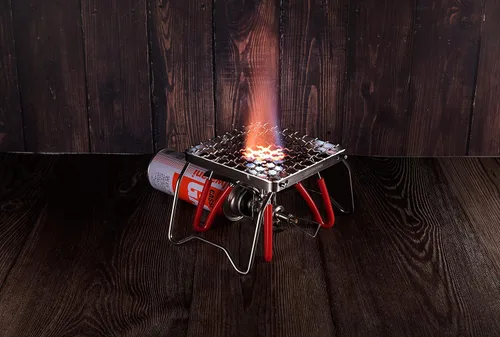 Miniatura 7 de Campingmoon - Parrilla plegable portátil para fogata sobre fuego, estufas divididas de acero inoxidable 304 (alambre de rejilla (MS-1011))