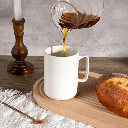 Miniatura 6 de ComSaf Juego de 6 tazas de café de cerámica, taza de café grande de 14 onzas, taza de té para oficina y hogar, taza de porcelana con asa
