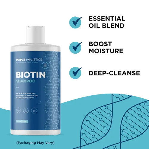 Miniatura 6 de Biotin Champú voluminizador para cabello fino y adelgazante, sin sulfato con aceites de árbol de té y romero, además de vitaminas para el cabello