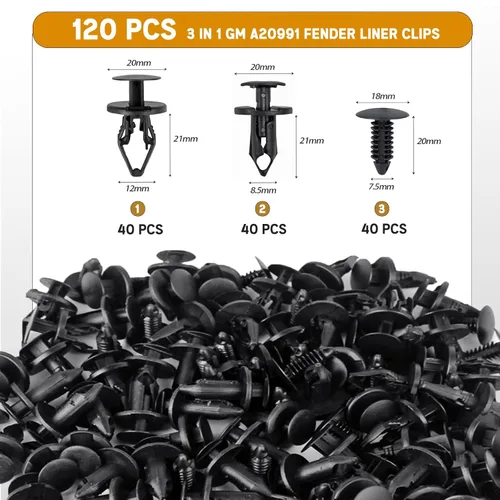 Miniatura 2 de UNIGT 3 en 1 Clips para defensa GM A20991 Compatibles con 11589292 sujetador de parachoques, remache 21030249 panel de guarnición de puerta