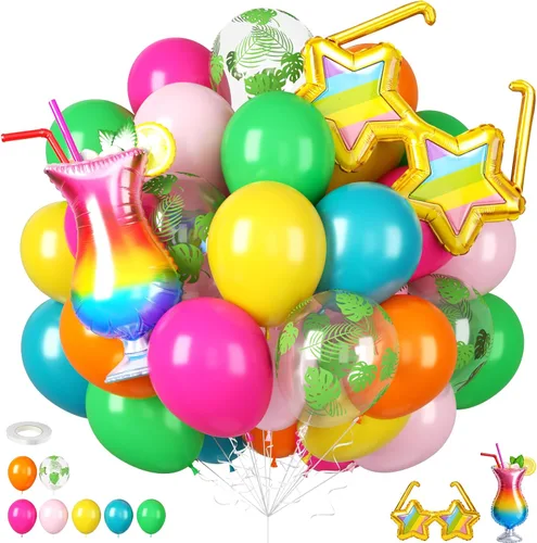 Miniatura 25 de Globos azules y negros, 35 unidades, globos de látex azul oscuro, negro y plateado con confeti plateado para cumpleaños, baby shower, bodas