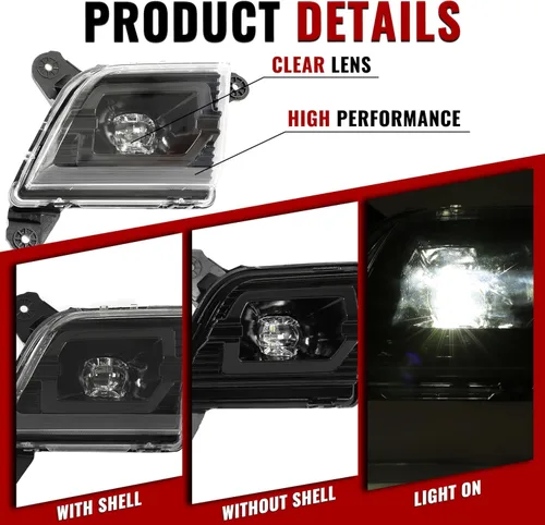 Miniatura 4 de HECASA Faros antiniebla LED compatibles con Chevy Silverado 1500 2019-2022 (nuevo cuerpo) faros antiniebla delanteros de repuesto para 84125494