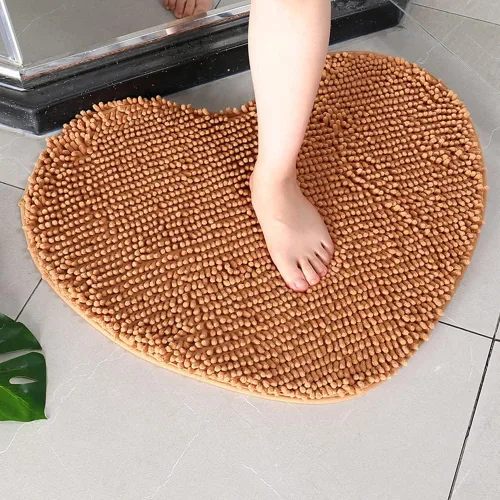 Miniatura 7 de vctops Alfombras de baño de felpilla en forma de corazón, extra suaves y absorbentes, antideslizantes, lavables, alfombra de felpa para bañera