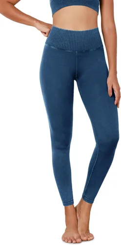 ODODOS Leggings vintage de 78 de longitud sin costuras para mujer, acanalados, cintura alta, casual, entrenamiento, gimnasio, yoga, pantalones de