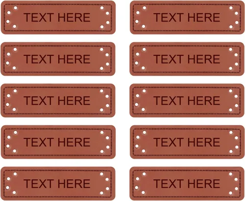 Etiquetas de ropa personalizadas, cuero personalizado y etiquetas de tejer (10PCS)