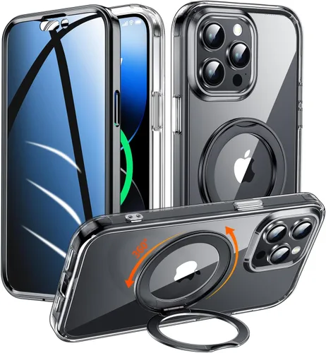 Miniatura 12 de Funda de privacidad para iPhone 17 Pro Max con soporte de 360° [protector de pantalla antiespía integrado] [anillo magnético] protección de cuerpo