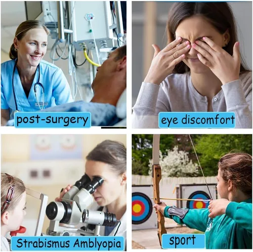 Miniatura 7 de 6 piezas de parches oculares, parches oculares ajustables suaves para adultos y niños, parche ocular médico para ambliopía y ojo vago, para ojos