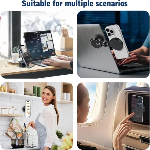 Miniatura 7 de Soporte de teléfono magnético con succión eléctrica al vacío, soporte de teléfono con ventosa ajustable para automóvil, plegable e inteligente