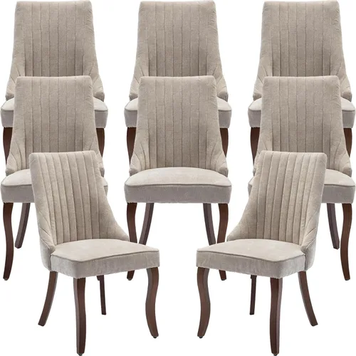Miniatura 35 de ODUSE-DAILY Juego de 2 sillas de comedor de mediados del siglo en color beige, juego de 2 sillas modernas para cocina y comedor, sillas tapizadas