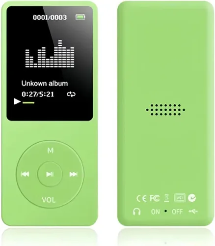 Reproductor MP3 MP4 para niños con pantalla HD de 1.8 pulgadas, radio FM, grabadora de voz, visor de fotos de video, libro electrónico, juegos, Verde