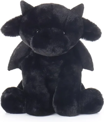Miniatura 13 de Apricot Lamb Dragón Negro de Peluche Suave para Niños, Juguetes de Peluche Lindos y Suaves para Niña y Niño, Dragón Negro Esponjoso de Peluche Negro