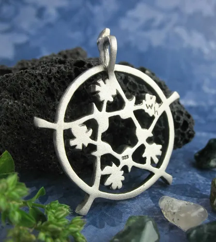 Miniatura 6 de Woot & Hammy Five Flowers Hidden Pentacle Pendant, 100% Sterling Silver, Handmade