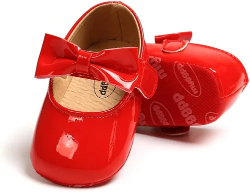 Ohwawadi Zapatos de bebé para niña, zapatos planos Mary Jane de princesa para vestido de boda, zapatos de cuna para recién nacidos, bebés, bebés