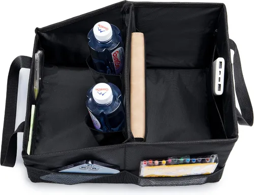Miniatura 7 de Caja Organizadora de Asiento Delantero-Trasero para Automóvil - Organizador Portátil de Asiento de Pasajero, Organizador de Asiento de Automóvil