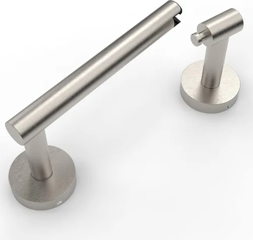 Miniatura 19 de Ruacq Soporte de papel higiénico dorado con doble poste pivotante cuadrado, soporte para rollo, soporte de papel higiénico dorado cepillado, acero