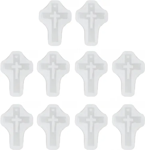 Miniatura 7 de 10 piezas de cruz de silicona de alta elasticidad fácil de liberar múltiples funciones colgante de resina de fundición de silicona cruzada