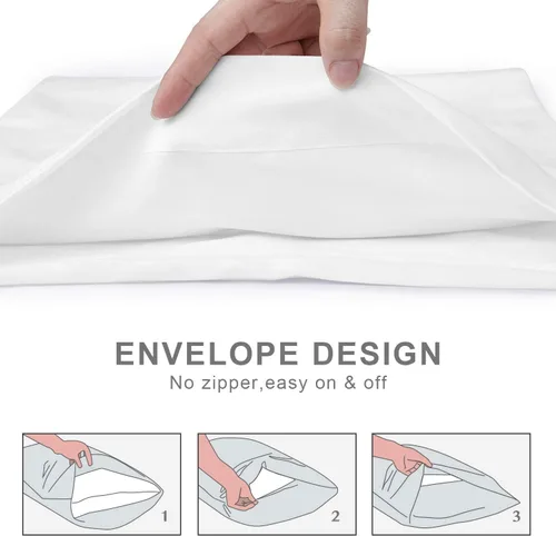 Miniatura 5 de Funda de Almohada de Viaje 12x18 Paquete de 2 Piezas 100% Algodón Egipcio Cierre de Sobre 500 Número de Hilos Funda de Almohada para Niños Pequeños