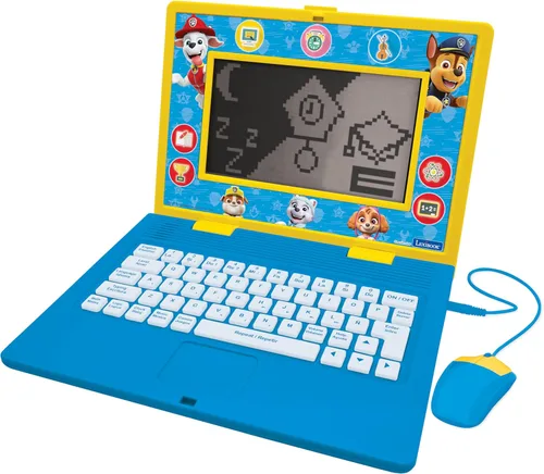Lexibook - Paw Patrol - Portátil Bilingüe y Educativo Inglés/Español - Juguete para Niños, 170 Actividades para Aprender, Jugar Juegos y Música,