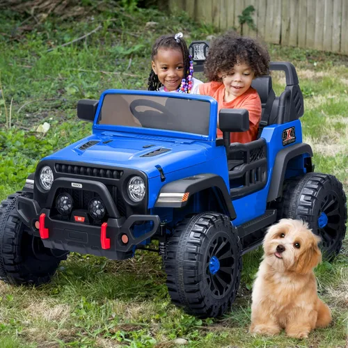 Miniatura 2 de Hikiddo - Camioneta de juguete eléctrica de 2 plazas, 12 V para niños mayores de 3 a 8 años con control remoto - Azul