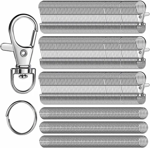 Miniatura 10 de LEOBRO 160 piezas de cierres de garra de langosta y llaveros, kit para hacer llaveros, 80 piezas de clips de llavero y 80 piezas de anillos