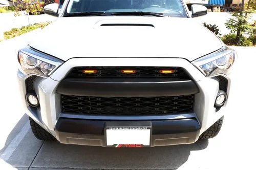 Miniatura 3 de iJDMTOY 3 luces de marcador LED ámbar con lente ámbar para rejilla central, compatibles con Toyota 2014 en adelante 4Runner o 2012 en adelante