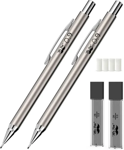 Miniatura 7 de Mr. Pen - Lápices mecánicos de metal, 0.035 in, paquete de 2, lápiz de plomo, lápiz mecánico de metal, lápiz mecánico, lápices mecánicos, lápices