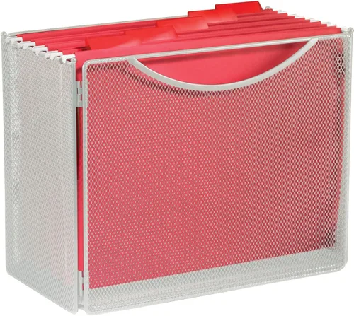 Miniatura 7 de Safco Productos Onyx Mesh - Cubo de archivo tamaño carta 2170BL negro, acabado de capa de polvo negro, construcción de malla de acero duradero