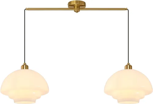 Miniatura 12 de Luces colgantes de globo de cristal, 1 luz, lámpara colgante de isla de cocina, estilo moderno de mediados de siglo, candelabro dorado de granja