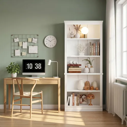 Miniatura 3 de VICTONE Estantería de 5 estantes, estante de madera, estantes de almacenamiento para libros, selección de muebles para sala de estar, dormitorio