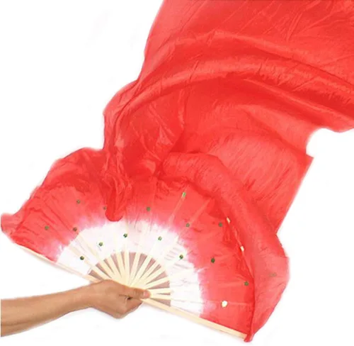 Miniatura 23 de FZBNSRKO 1.8M 70.86 "Danza del Vientre de Seda de Bambú Abanicos Largos Ventiladores Velos Fiesta Rendimiento de la Mañana Abanicos Largos
