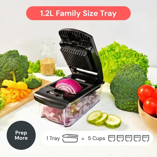 Miniatura 6 de Fullstar The Original Pro Chopper - Picador de verduras y espiralizador, picador de alimentos con recipiente, rebanador de frutas, accesorios