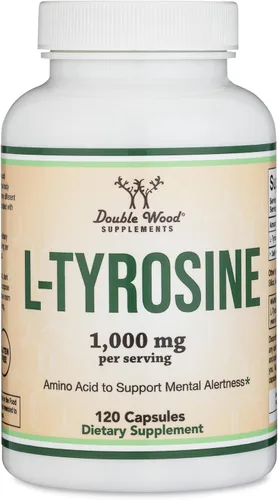Miniatura 5 de L-Tirosina 1,000mg por porción, 120 cápsulas vegetarianas (Suplemento de L-tirosina para memoria, atención y enfoque) Aminoácido, seguro