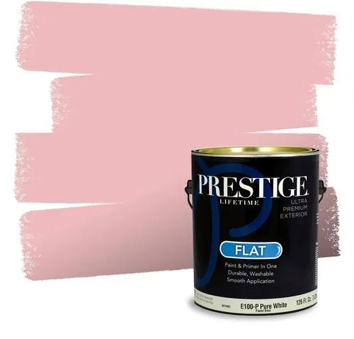 Miniatura 111 de Prestige Paints Pintura exterior e imprimación en uno, 1 galón, plano, coincidencia comparable de Valspar* Amber Rose*