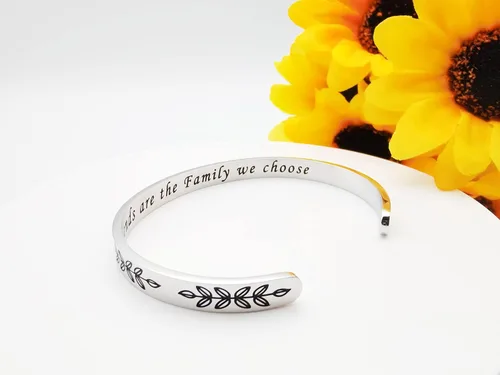 Miniatura 307 de Pulseras inspiradoras para mujer, joyería de acero inoxidable, con refranes, pulsera motivacional con mensaje oculto, pulseras grabadas para mejor