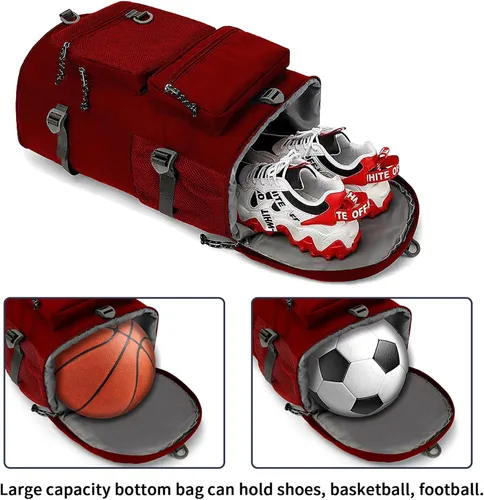 Miniatura 4 de gimnasio bolsa de lona mochila bolsa de lucha libre con compartimento para zapatos 4 tipos de método trasero impermeable deportes caminando portátil
